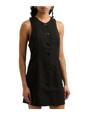 Ganni Black Twill Suiting Mini Dress - NWT size 36